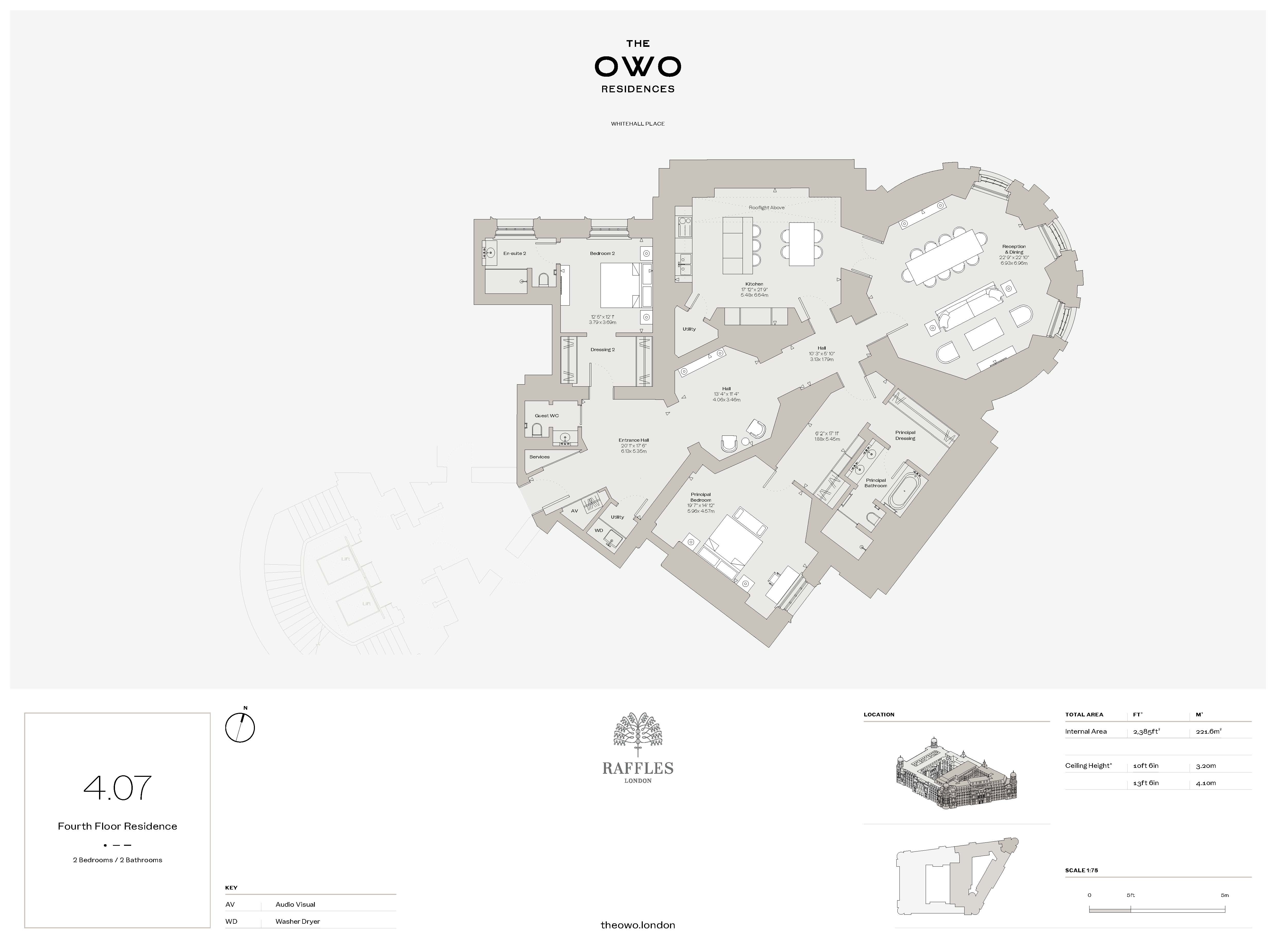 The OWO Residences by Raffles, Whitehall, London, SW1A 2EU