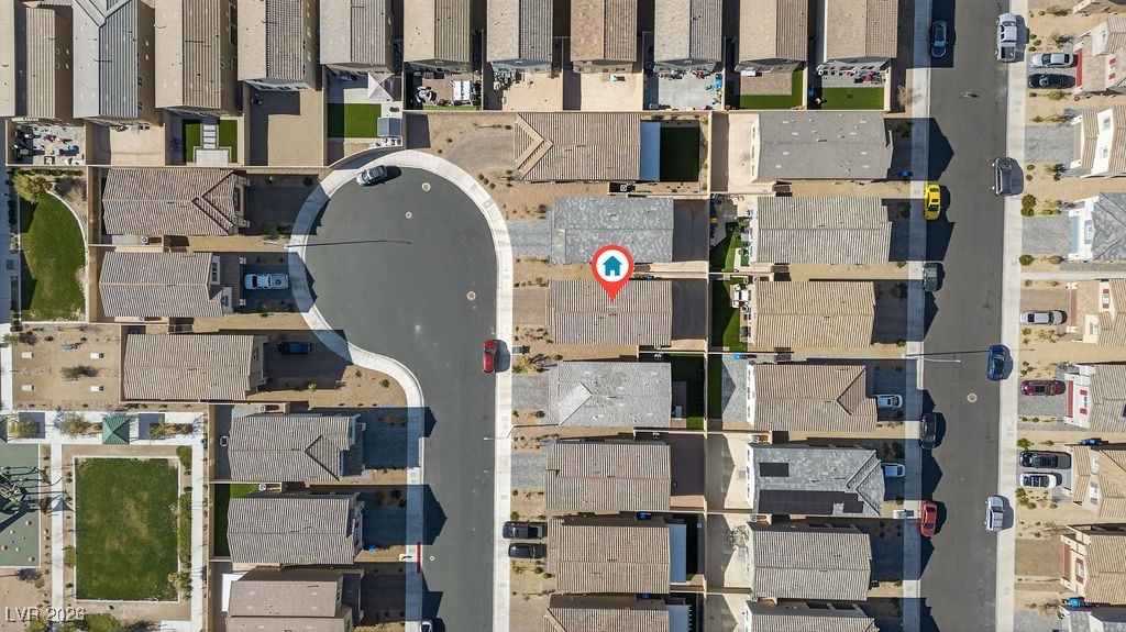 Aerial view of 798 Calm Crystal Court, marked beside a residential cul-de-sac.