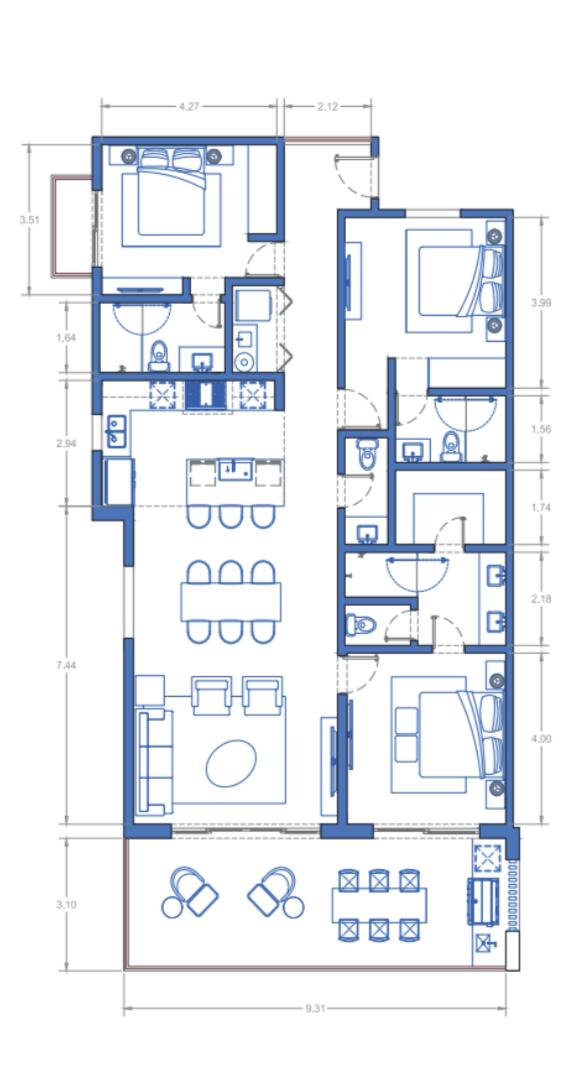 3 BD Luxury Condo Ground Floor