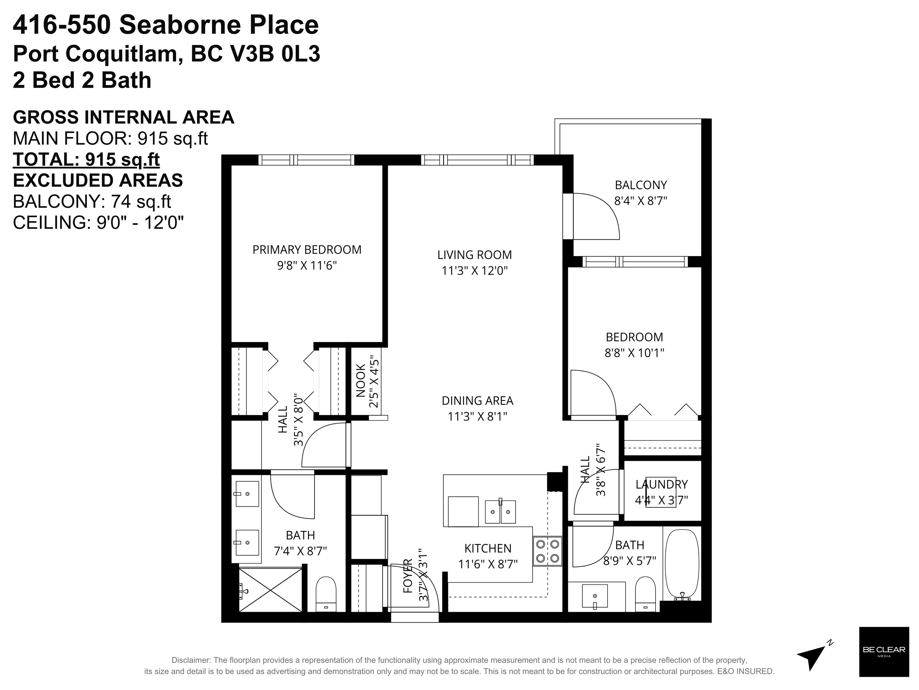 416 550 SEABORNE PLACE Unit: 416
