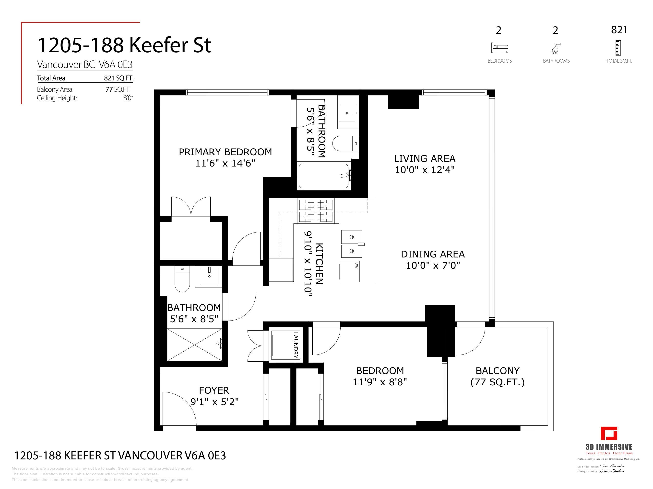 1205 188 KEEFER STREET Unit: 1205
