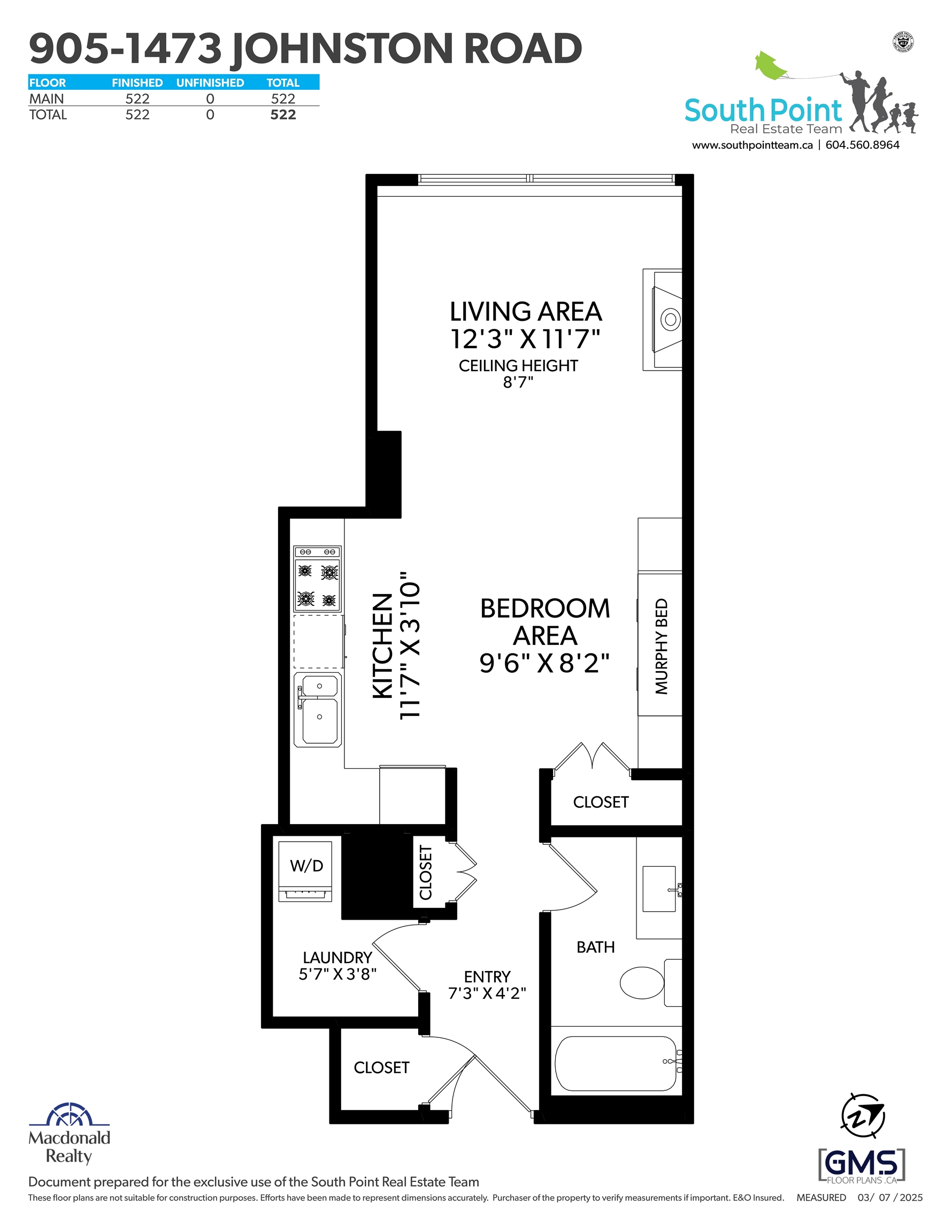 #905 1473 JOHNSTON ROAD Unit: #905