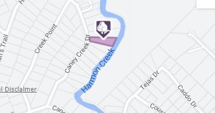 Map marking a location near Caney Creek Drive and Hamilton Creek.