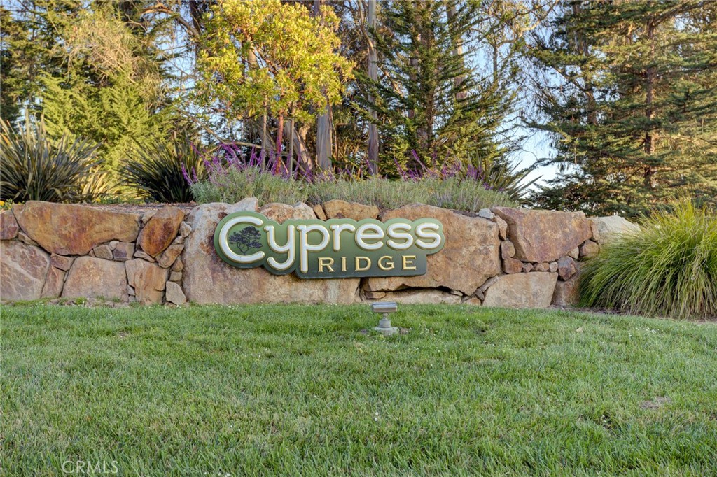 Cypress Ridge community entrance sign on a stone wall