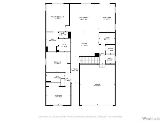Floor plan of 4429 S Valdai Way with labeled rooms, dimensions, and a garage.