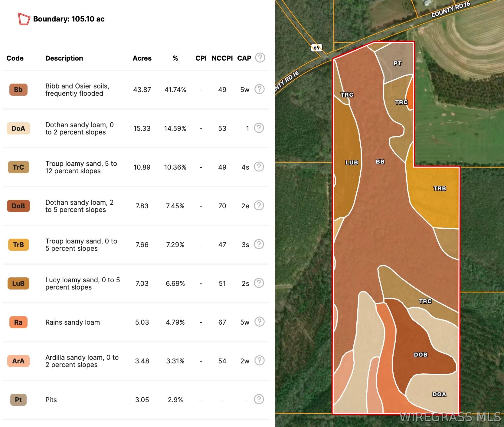 105 Acres County Road 16 .