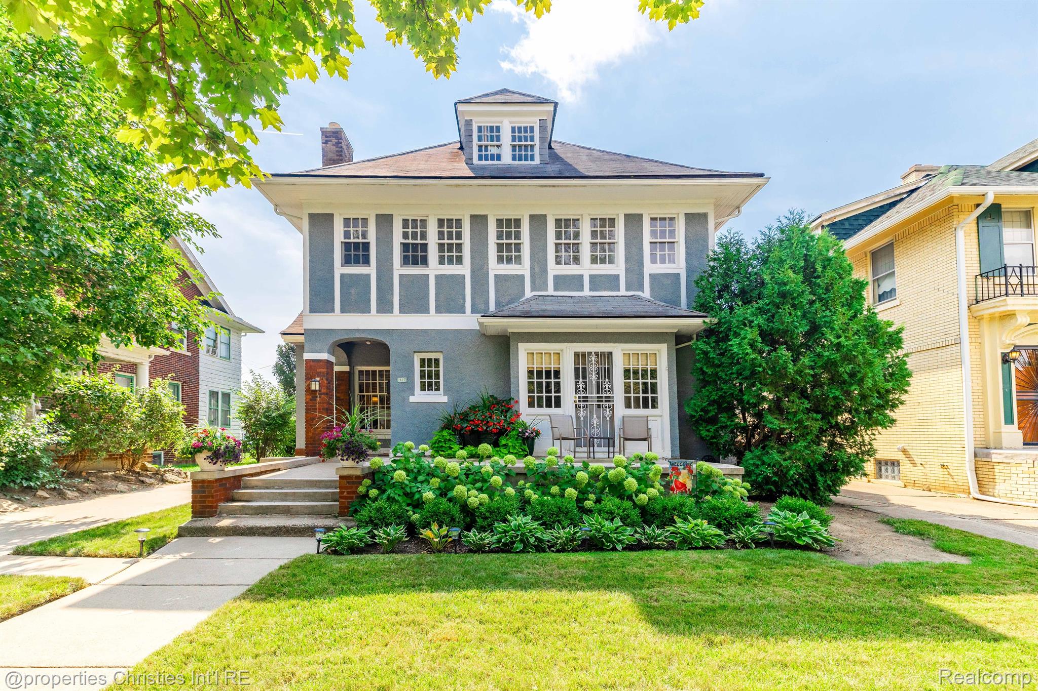 Front exterior in the 5-bedroom Colonial home for sale at 1935 Edison Street, Detroit City Wayne, MI, listed by SK Group