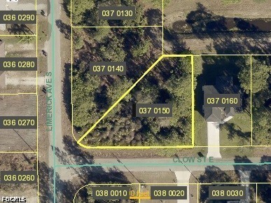 Parcel map highlighting lot 037 0150 near Clow St E and S Limerick Ave S.