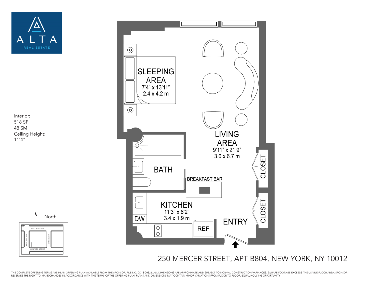 250 MERCER Street B804