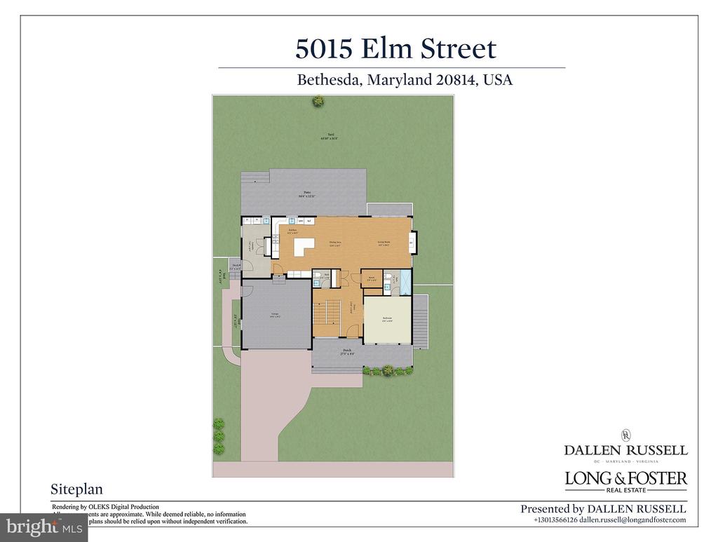 Site plan showing the home’s layout, driveway, yard, and lot at 5015 Elm Street.