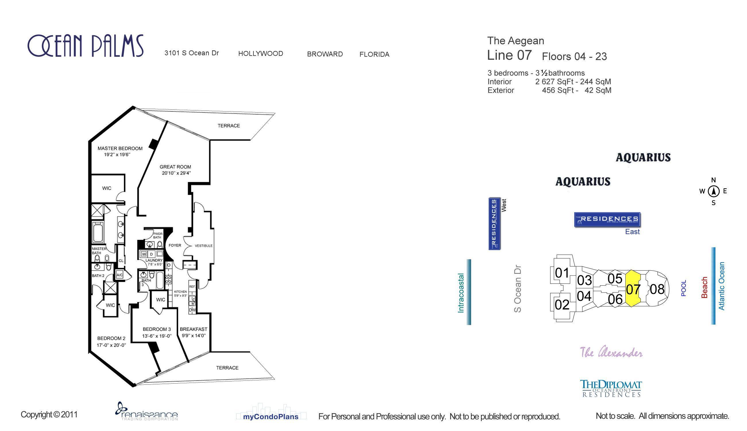 3101 S Ocean Drive 1807, Hollywood Unit: 1807