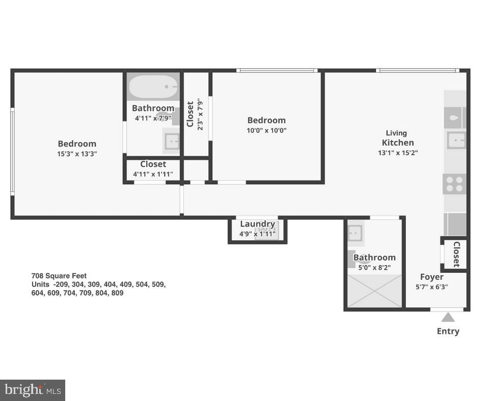 1201 VINE STREET 804 2 BED