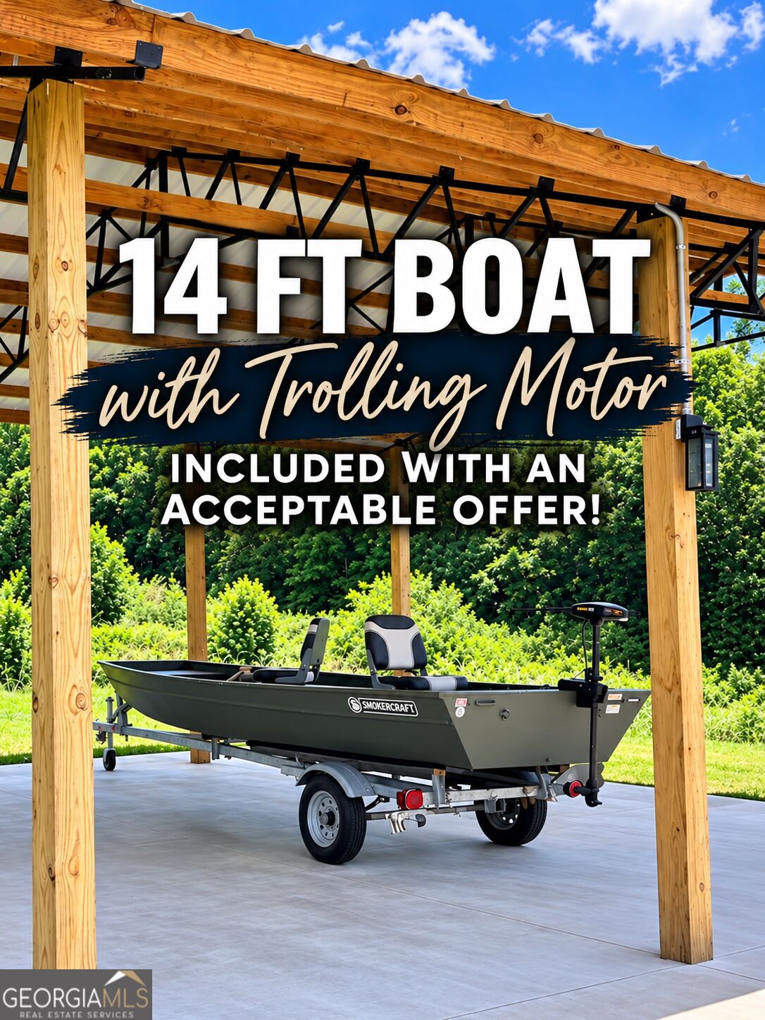14-foot boat with trolling motor included with an acceptable offer.