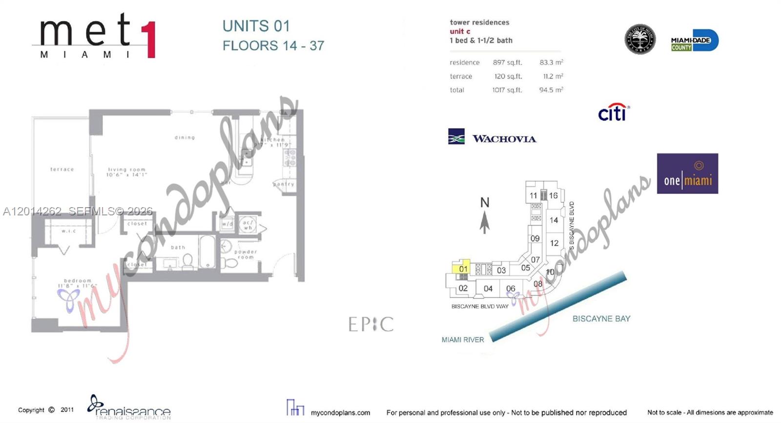 300 S Biscayne Blvd # 3701 Unit: T-3701