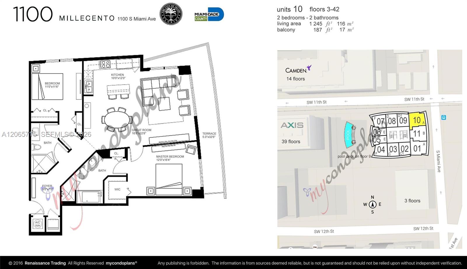 1100 S Miami Ave Unit: 3010