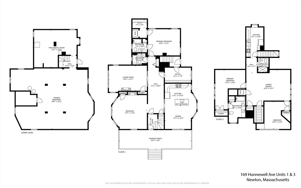 169 Hunnewell Ave # 3 Unit: 1 + 3