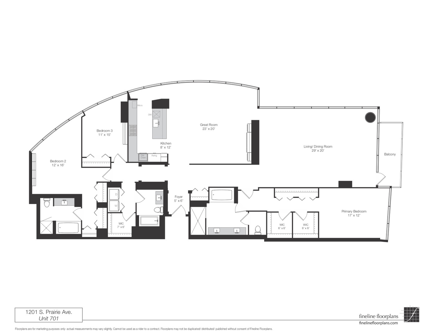 1201 S Prairie Avenue Unit: 701
