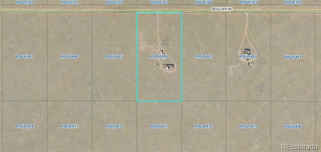 Aerial parcel map highlighting an undeveloped lot along Boulder Road.