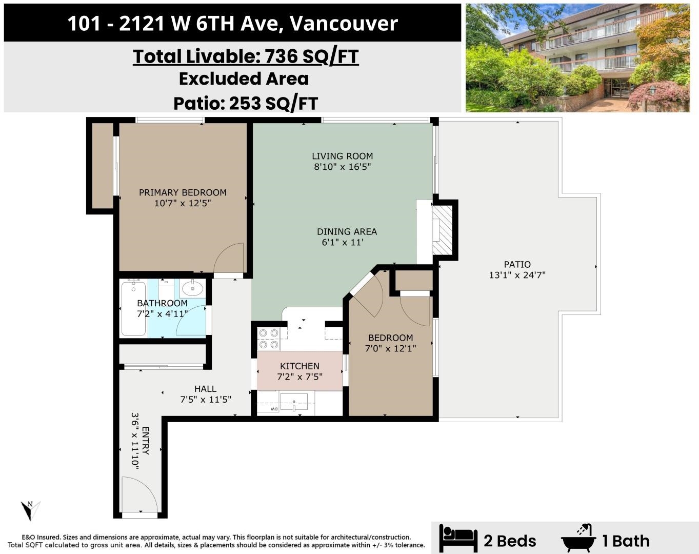 101 2121 W 6TH AVENUE Unit: 101