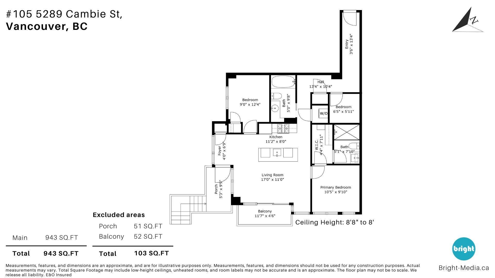105 5289 CAMBIE STREET Unit: 105