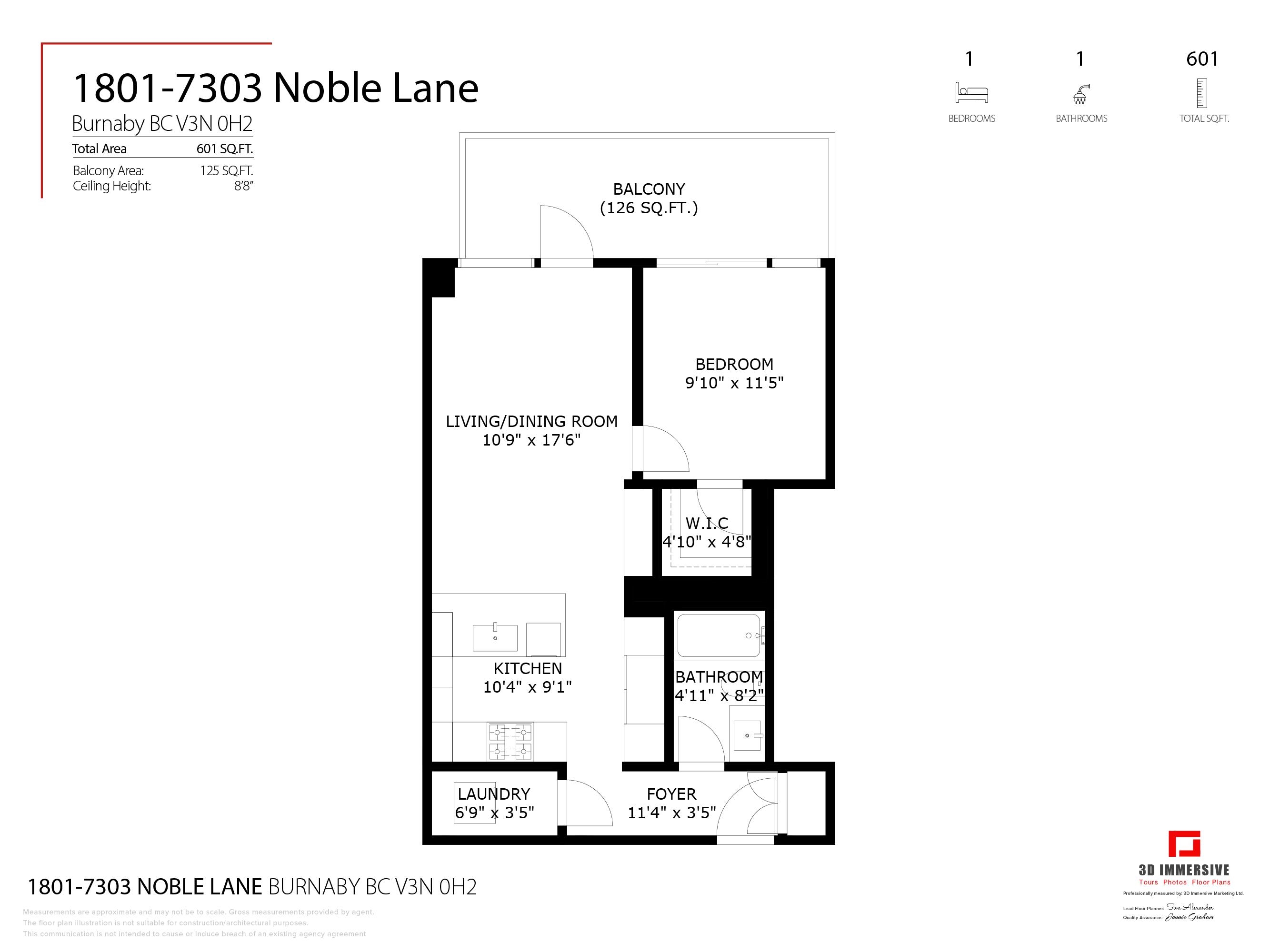 1801 7303 NOBLE LANE Unit: 1801