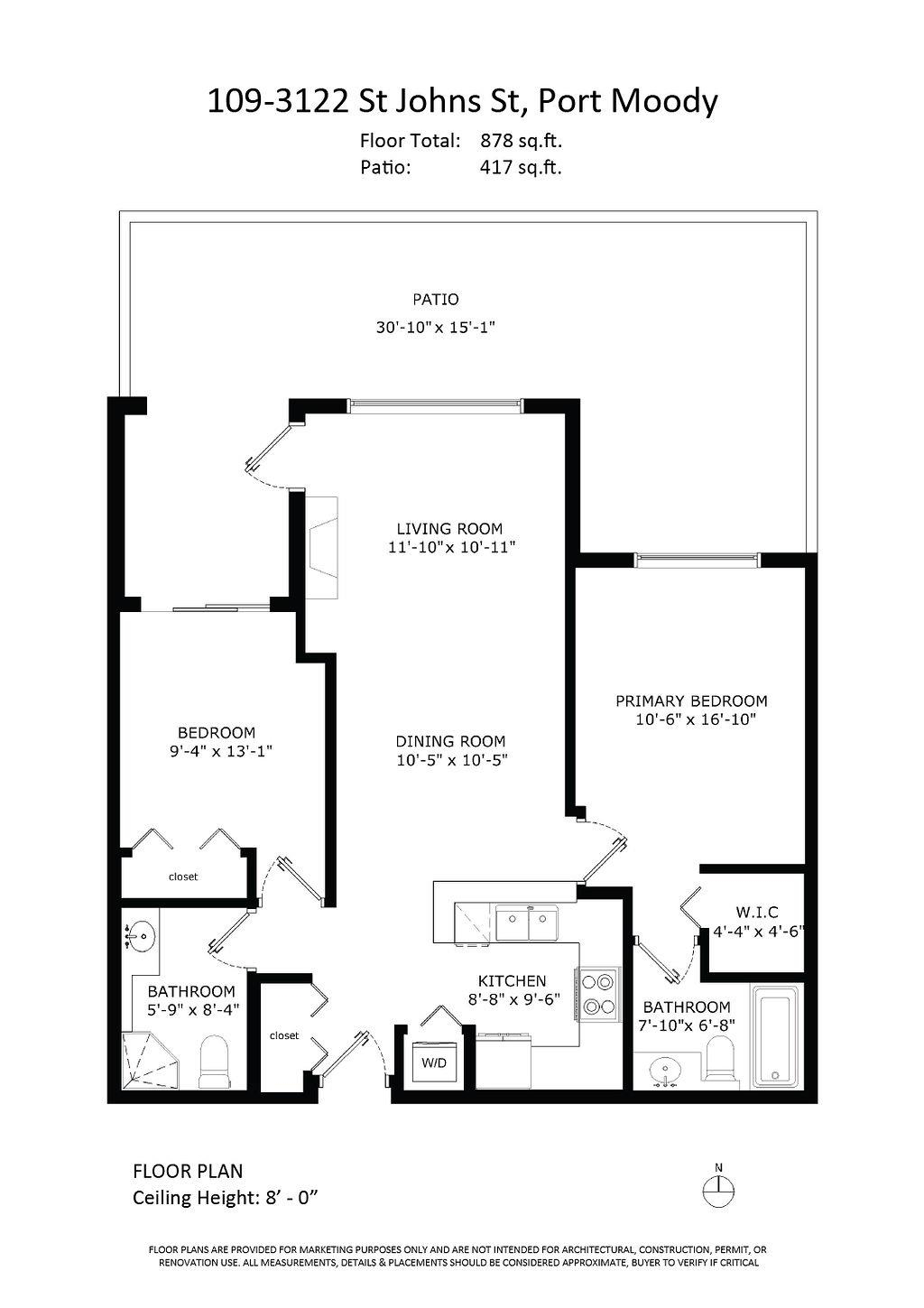 109 3122 ST JOHNS STREET Unit: 109