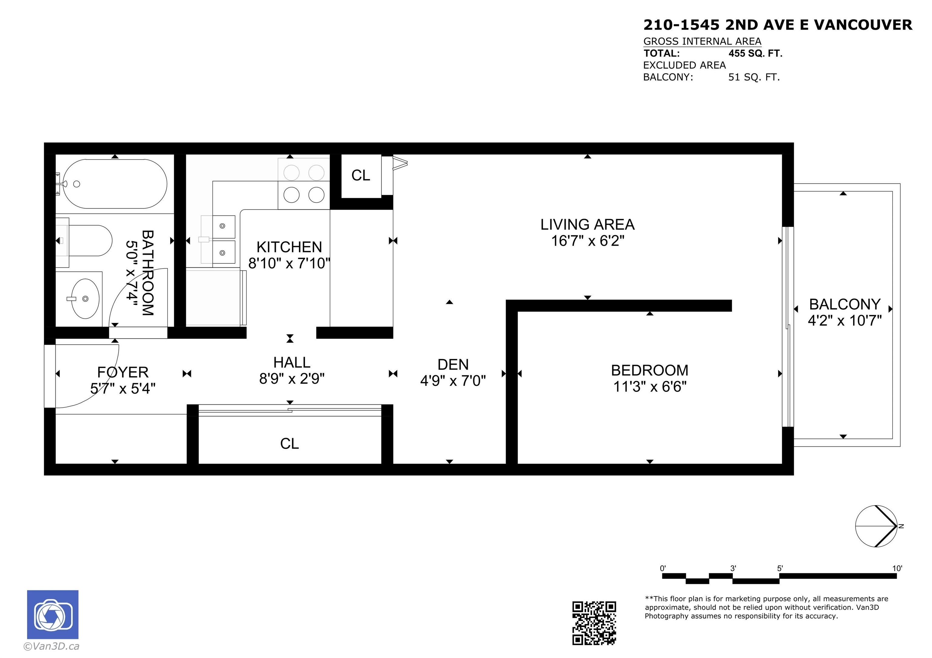 210 1545 E 2ND AVENUE, Vancouver Unit: 210