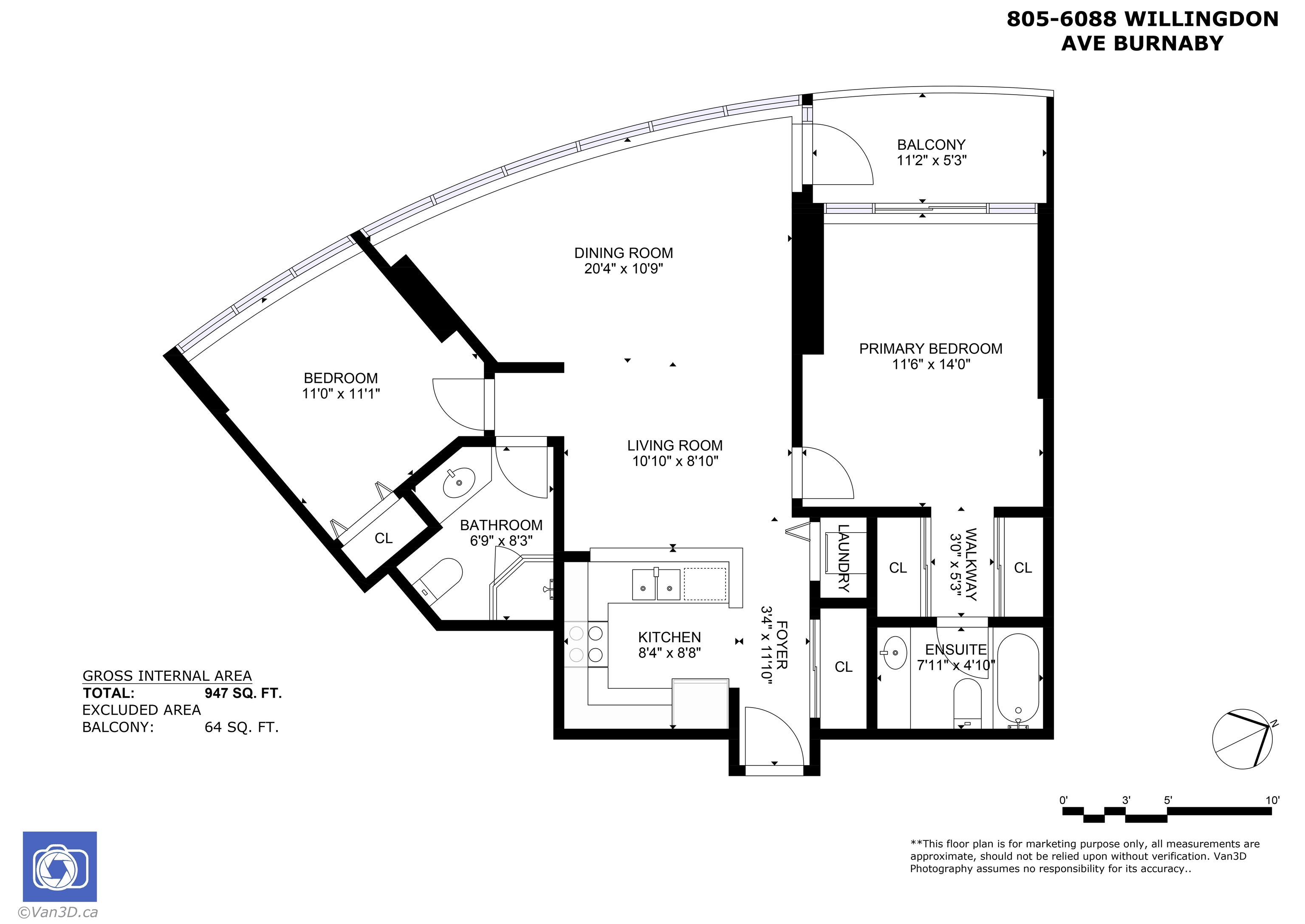 805 6088 WILLINGDON AVENUE Unit: 805