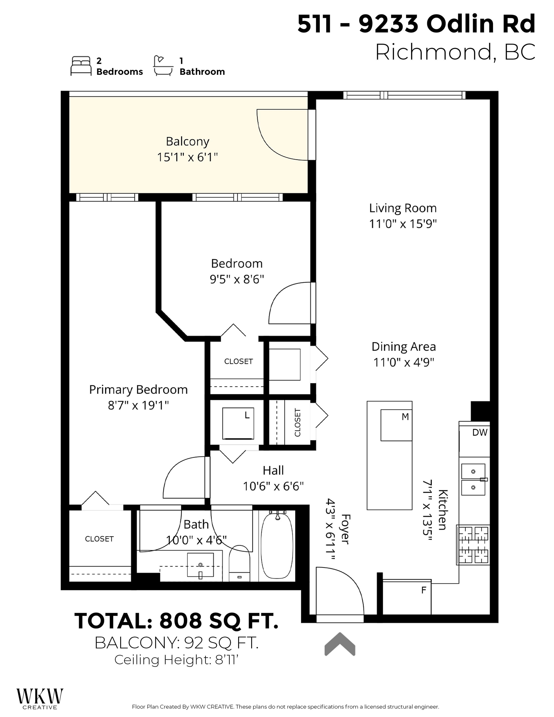 511 9233 ODLIN ROAD Unit: 511
