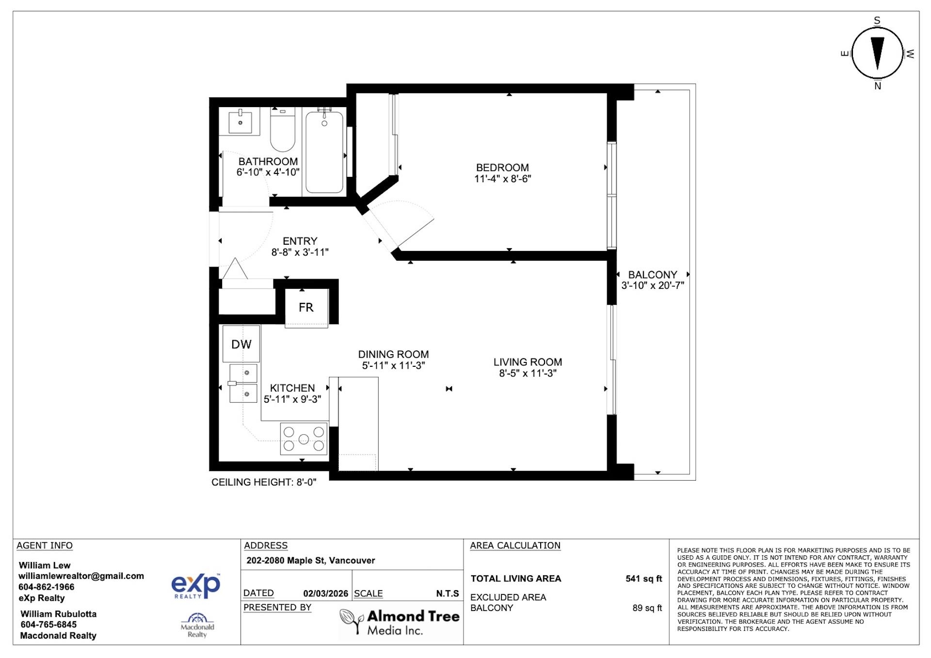 202 2080 MAPLE STREET Unit: 202