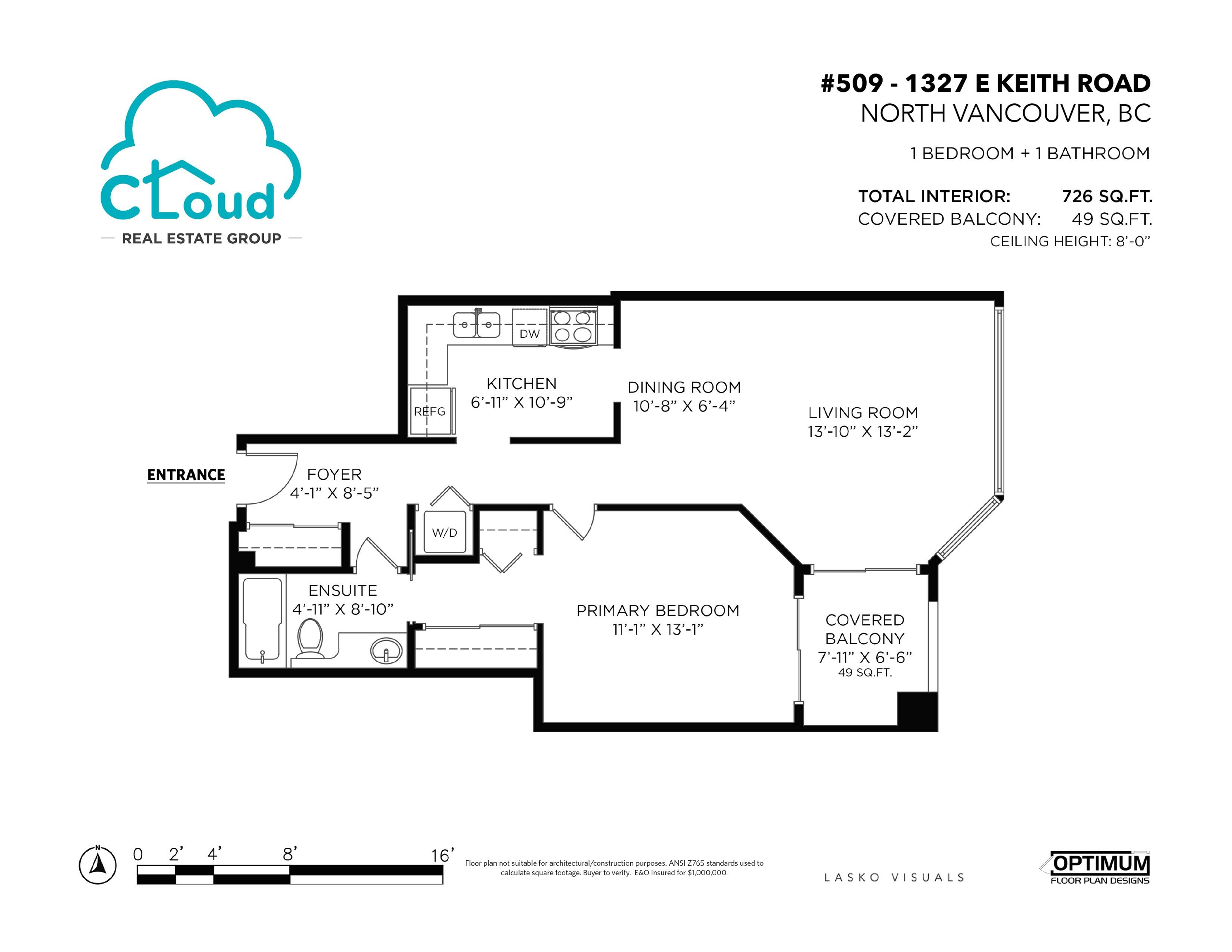 509 1327 E KEITH ROAD Unit: 509