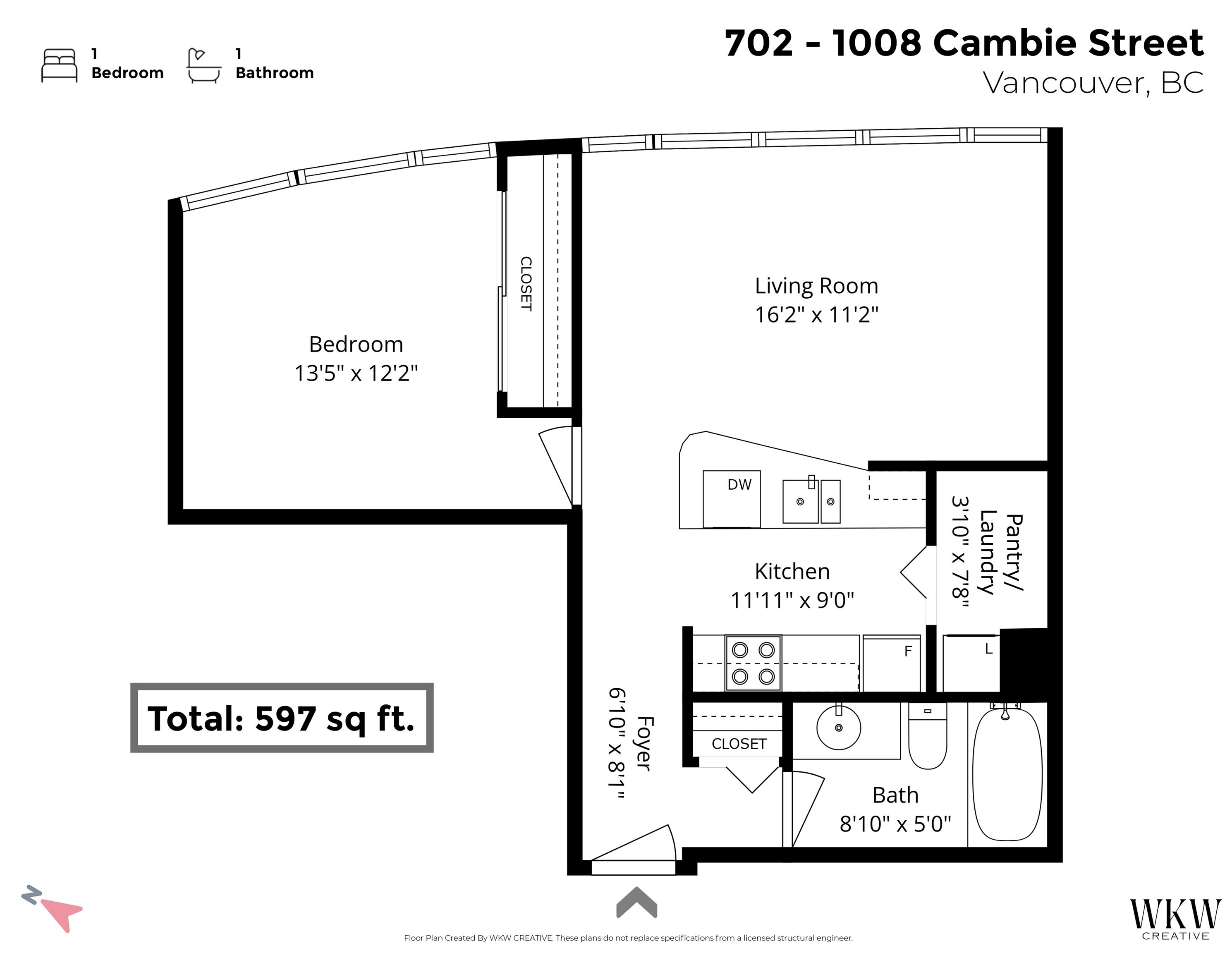 702 1008 CAMBIE STREET Unit: 702