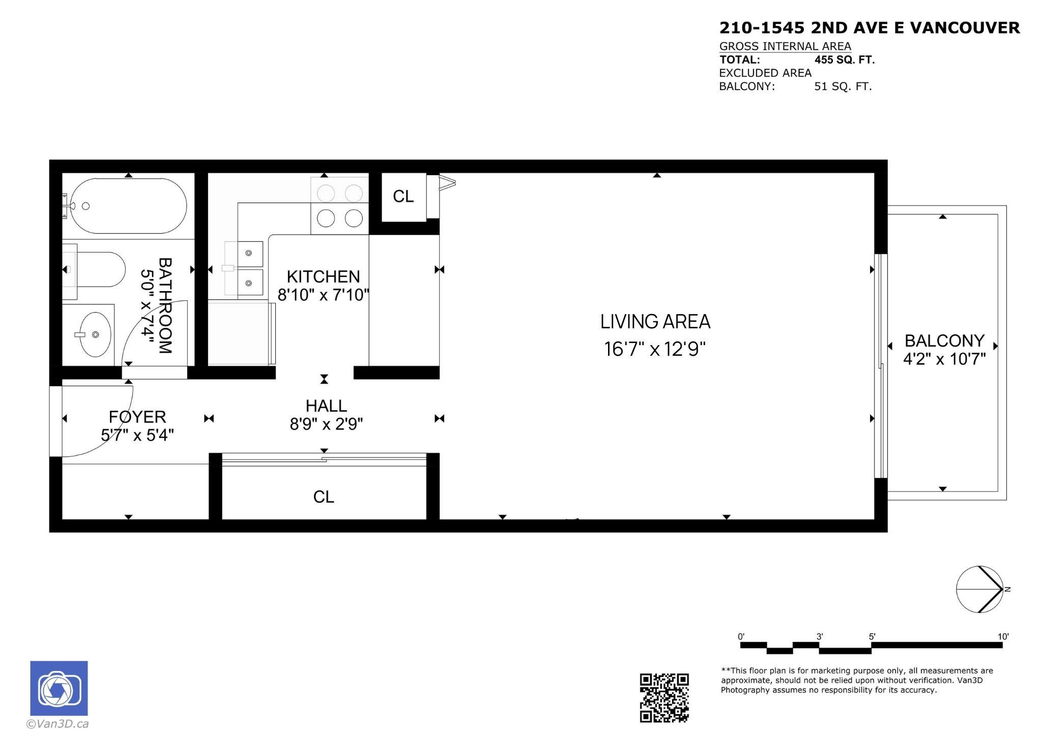 210 1545 E 2ND AVENUE Unit: 210