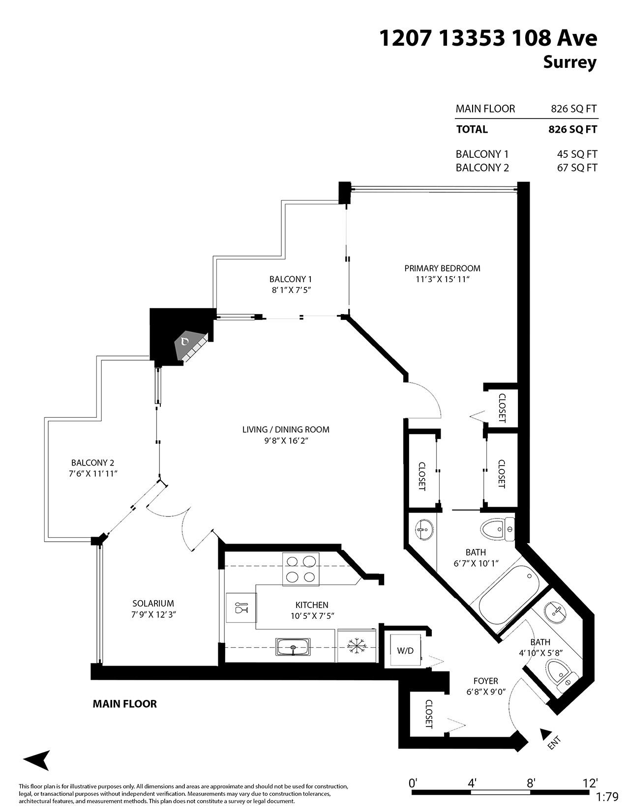 1207 13353 108 AVENUE Unit: 1207
