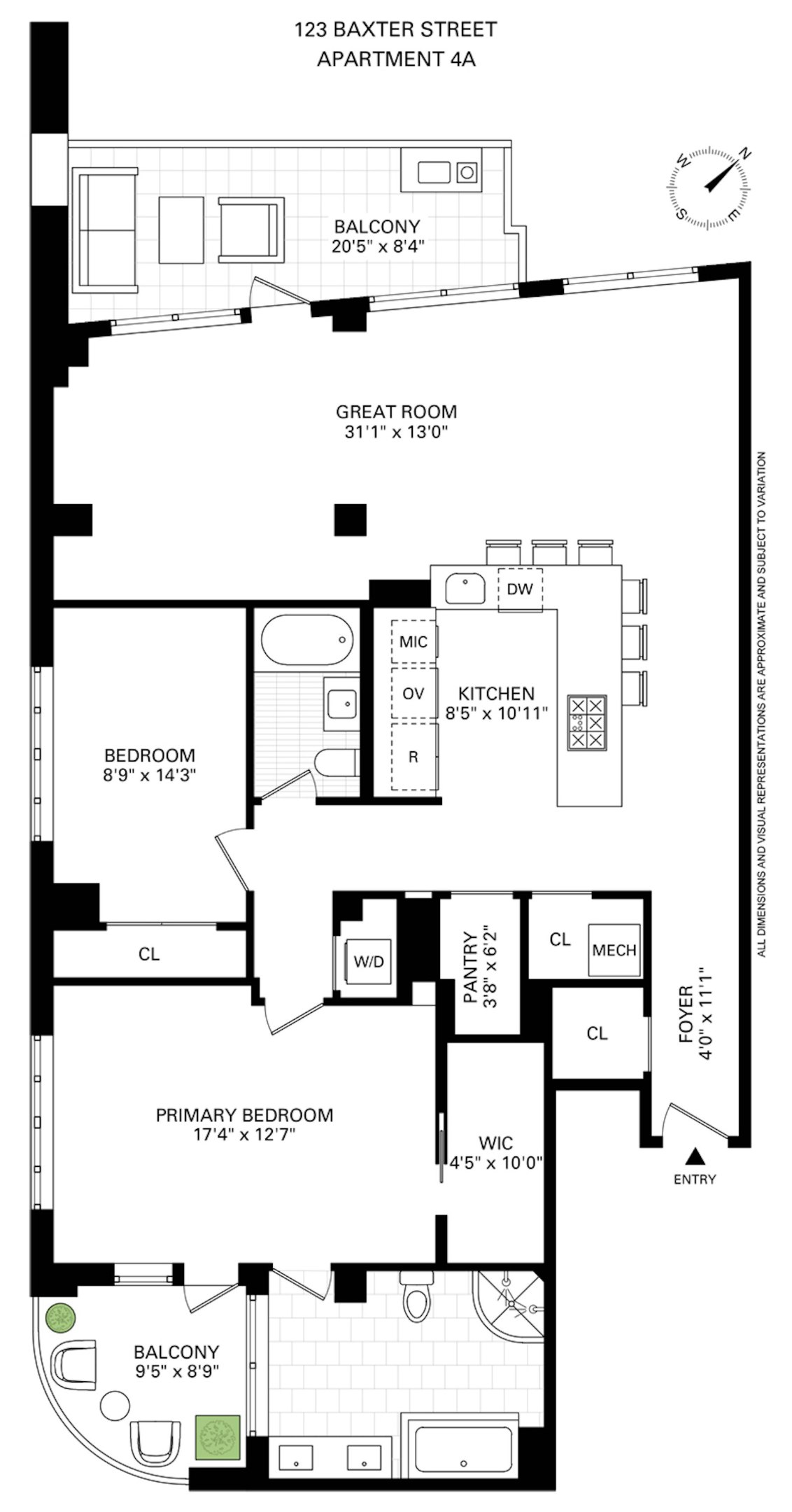 123 BAXTER Street 4A