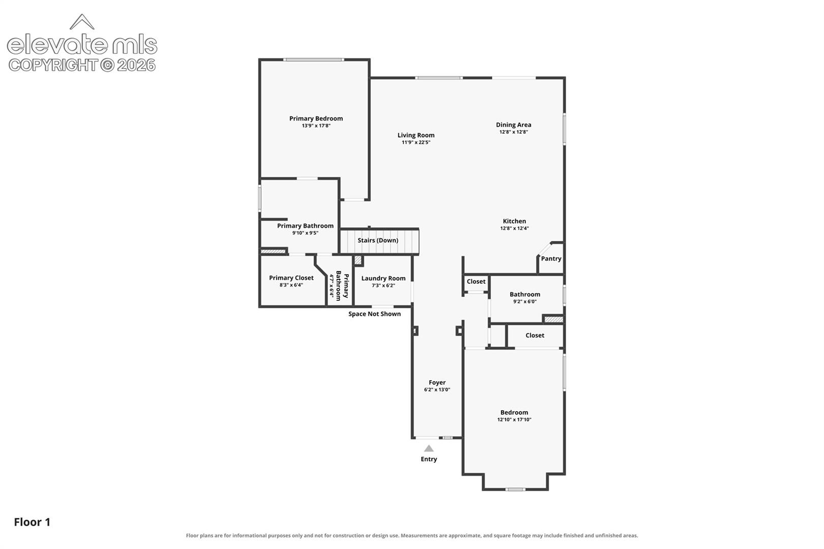 First-floor plan showing the rooms and layout of 12792 Longview Park Lane.