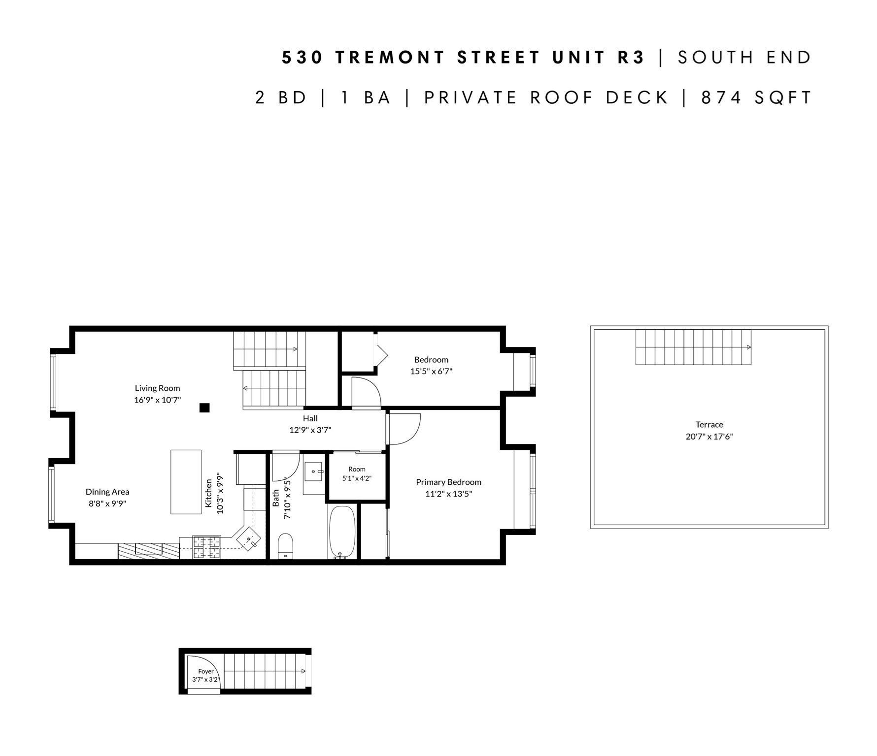 Penthouse 2 Bed with Private Roof Deck