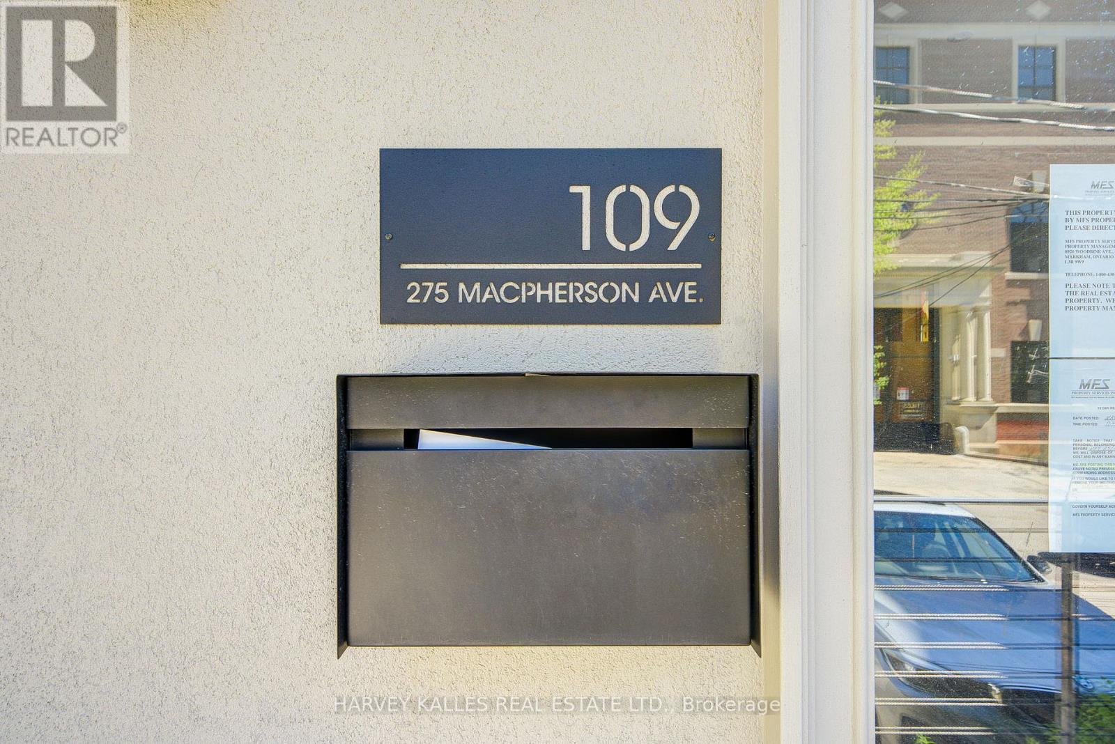 109 - 275 MACPHERSON AVENUE