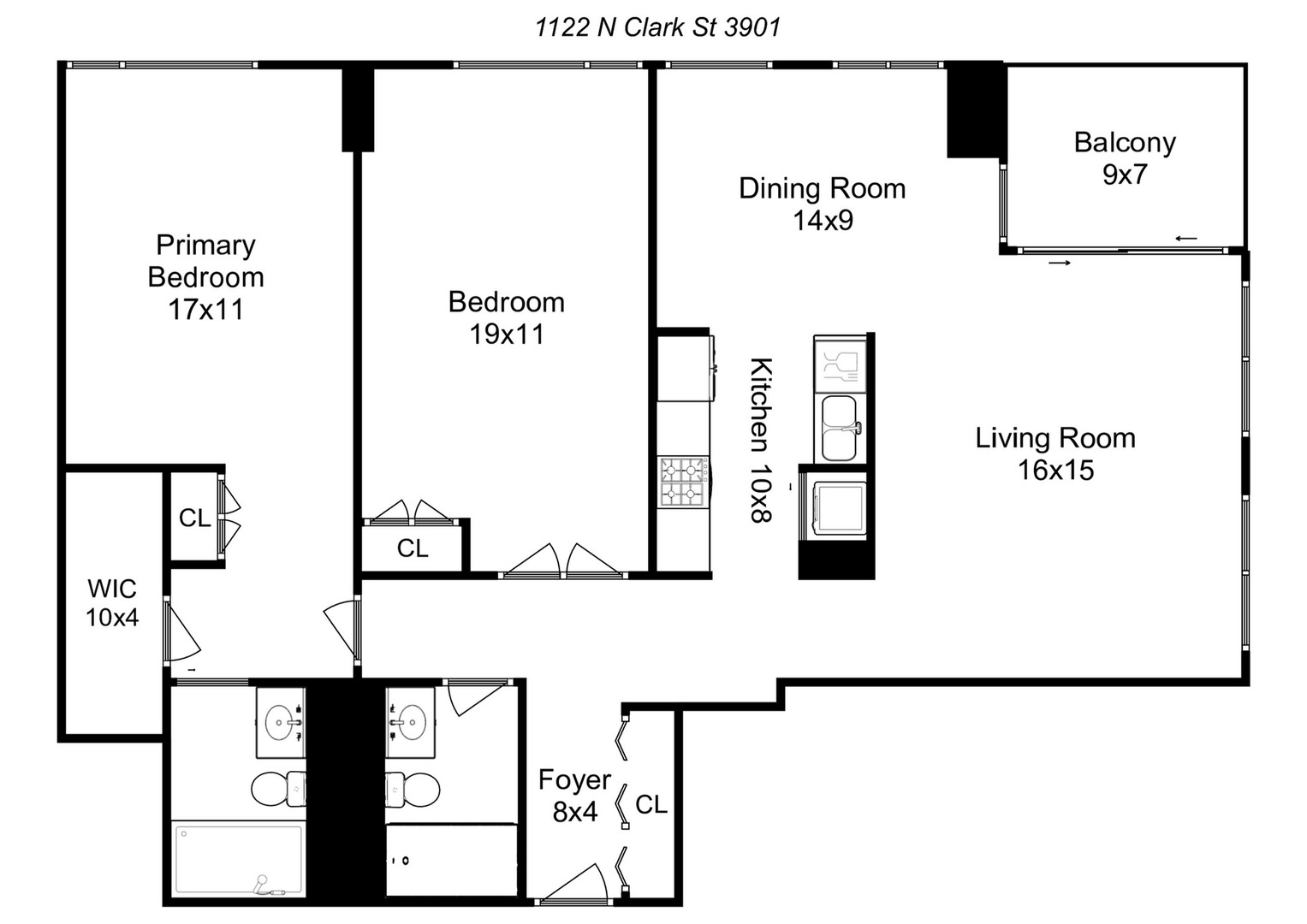 1122 N Clark Street Unit: 3901