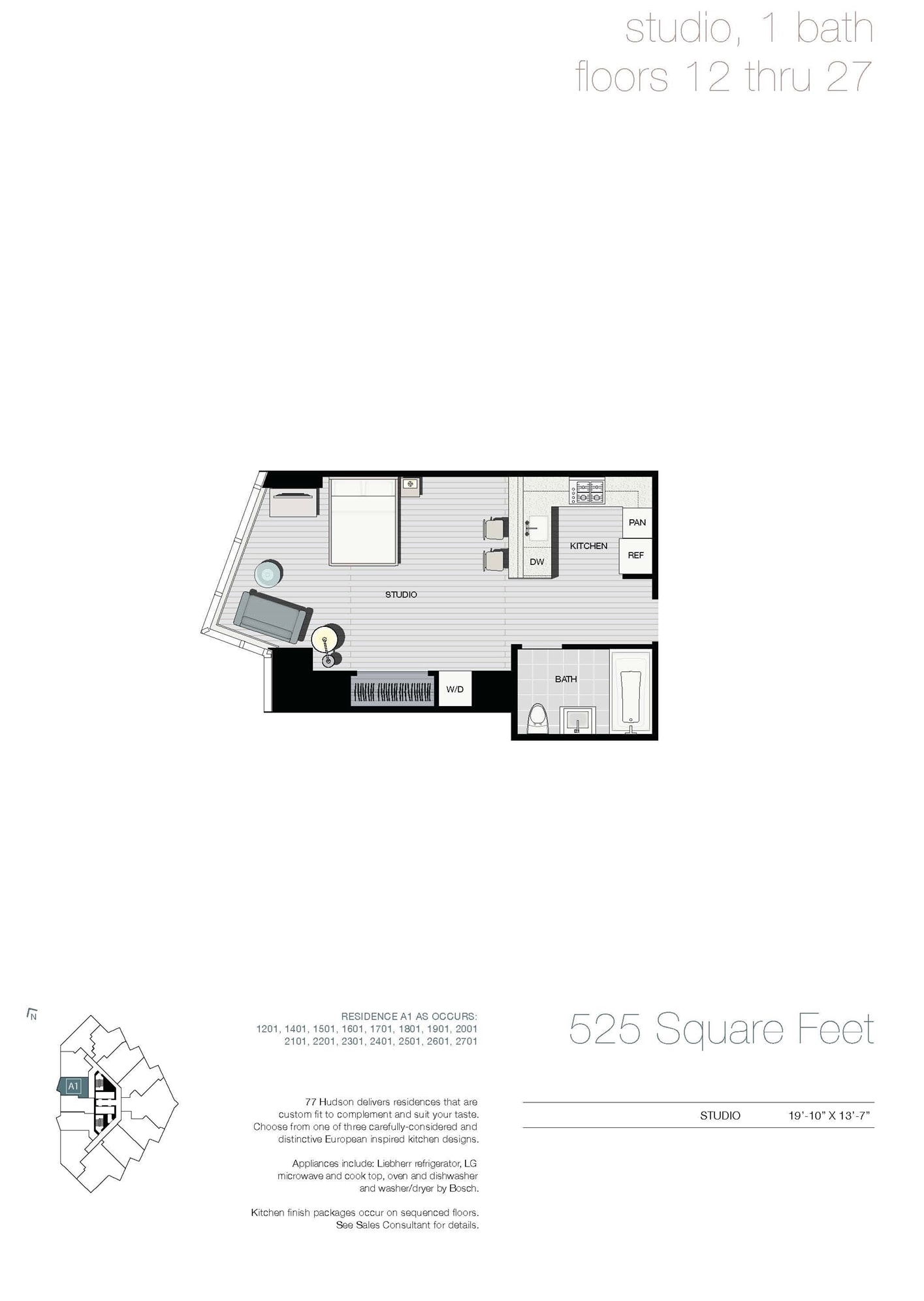 77 HUDSON ST Unit: 1201