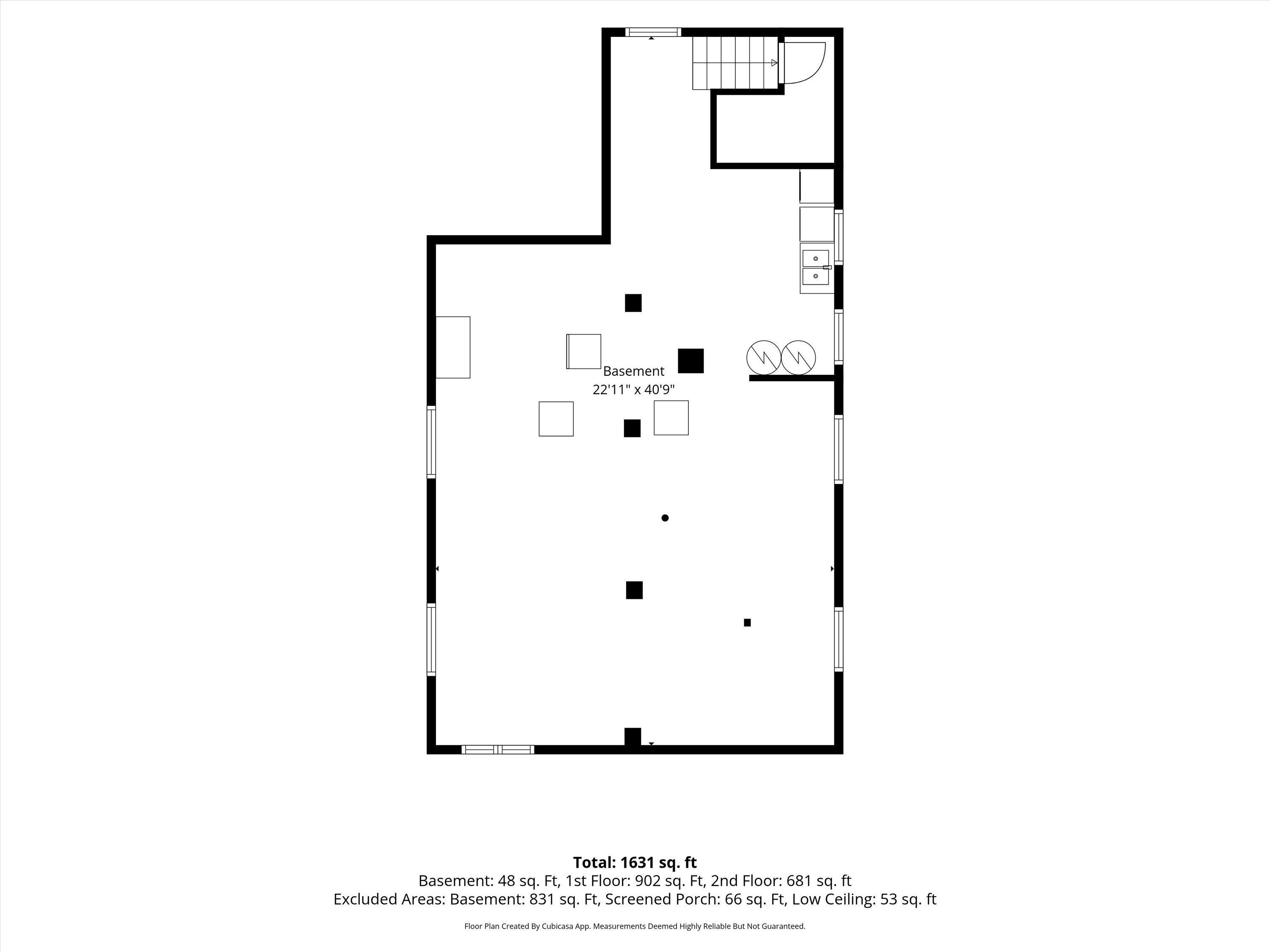 Basement floor plan for 2862 N 57th St, showing the layout and dimensions.
