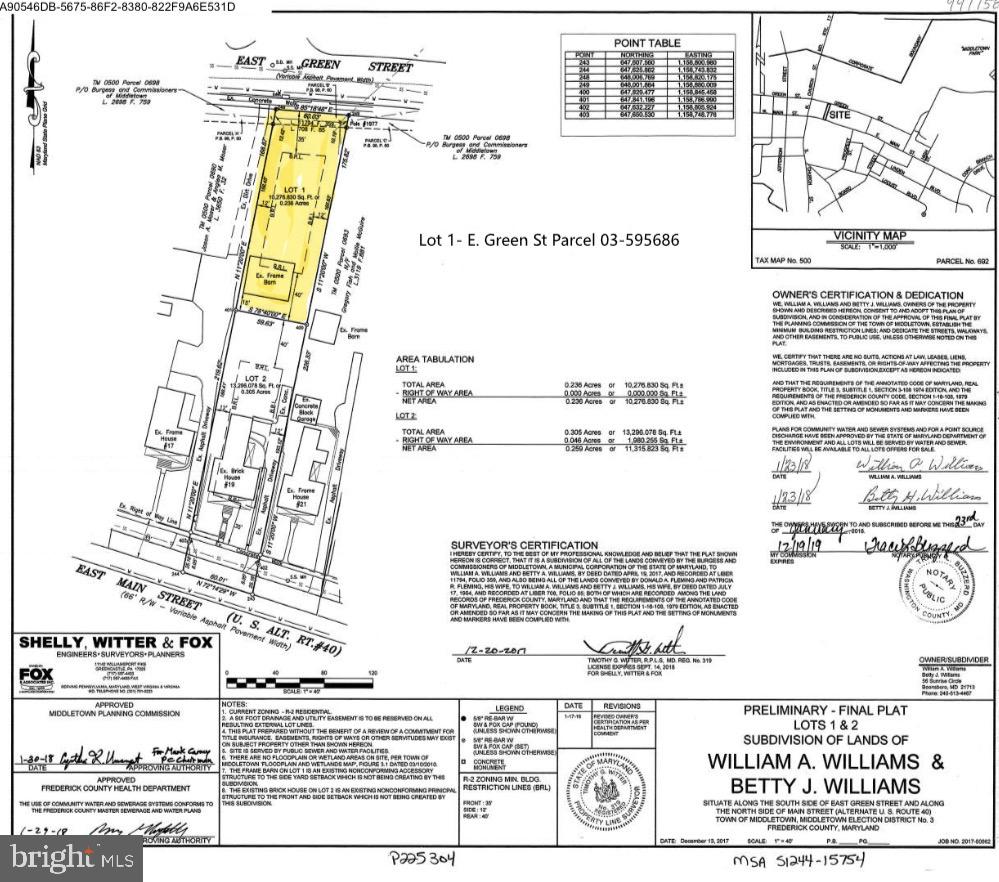Lot 1 E GREEN STREET