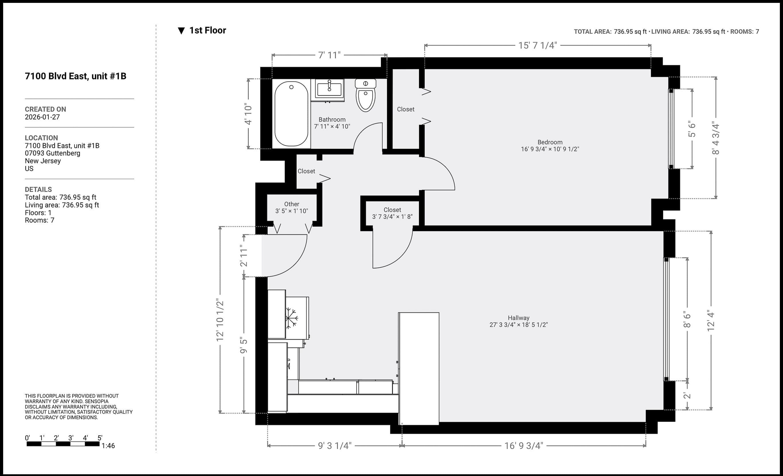 7100 BLVD EAST Unit: 1B