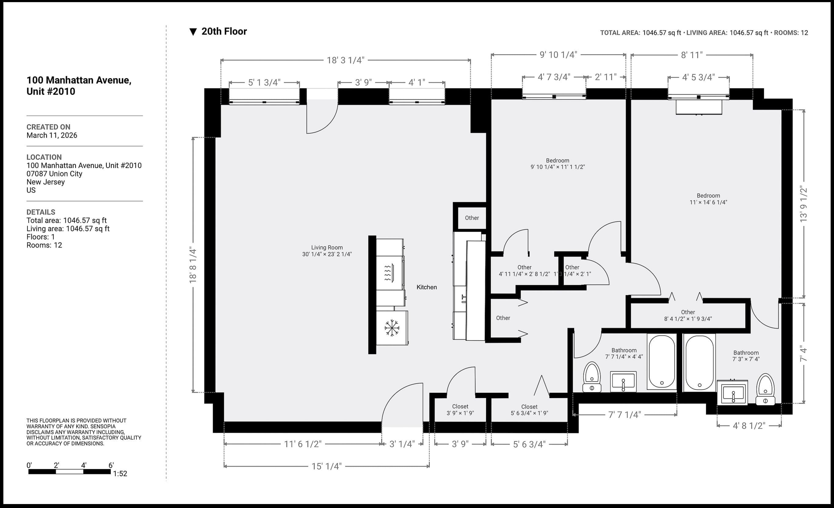 100 MANHATTAN AVE Unit: 2010