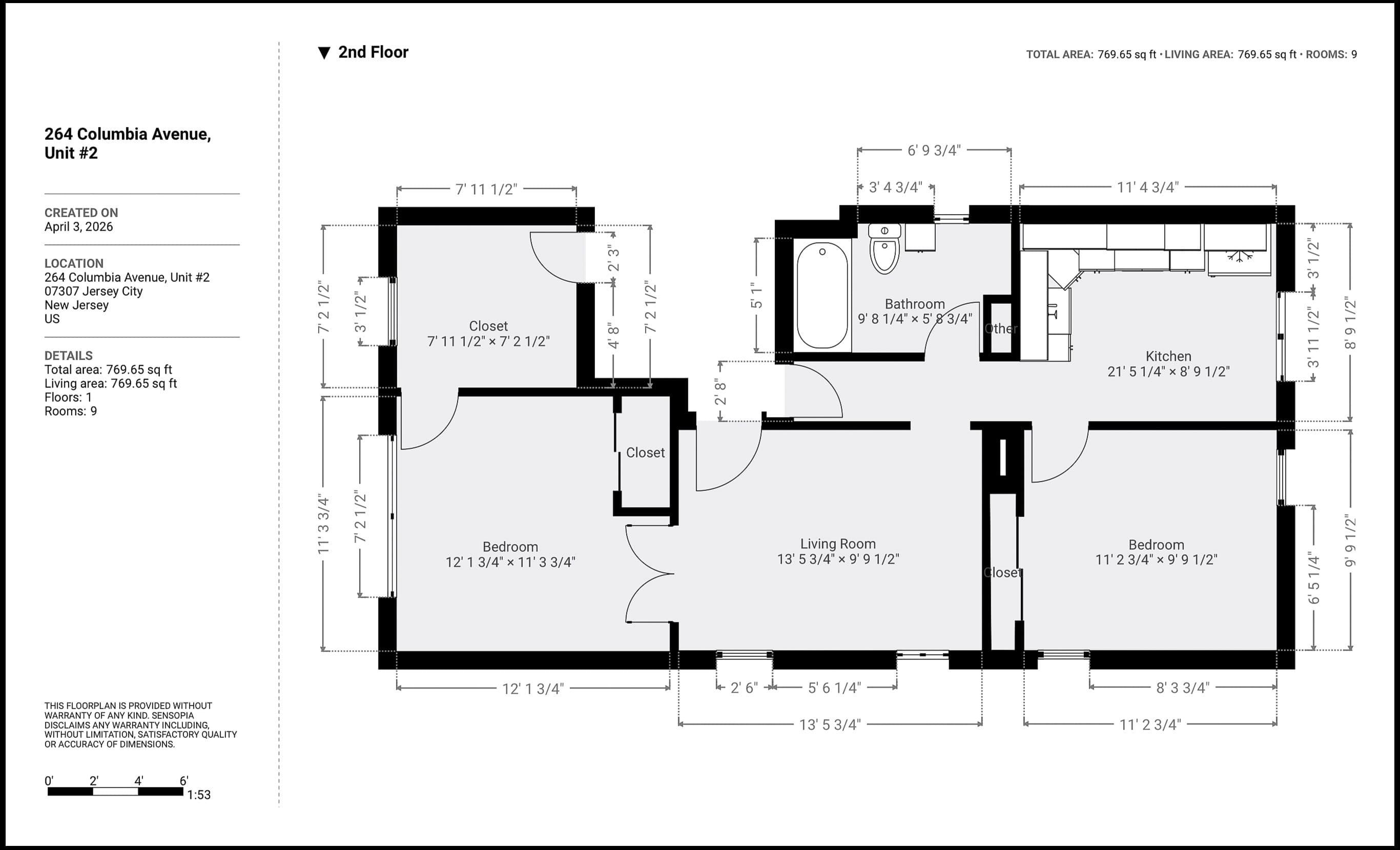 264 COLUMBIA AVE Unit: 2