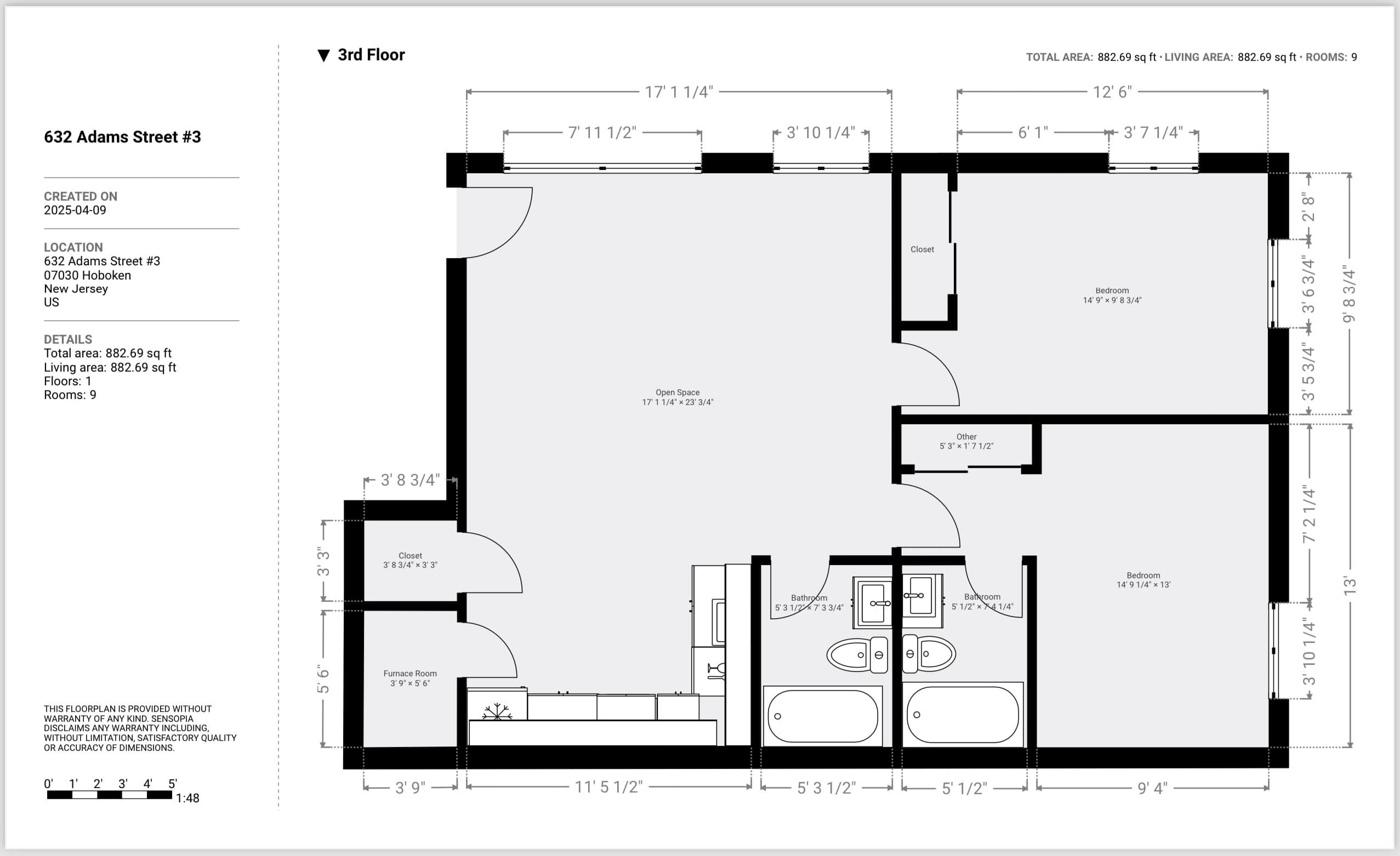 632 ADAMS ST Unit: 3