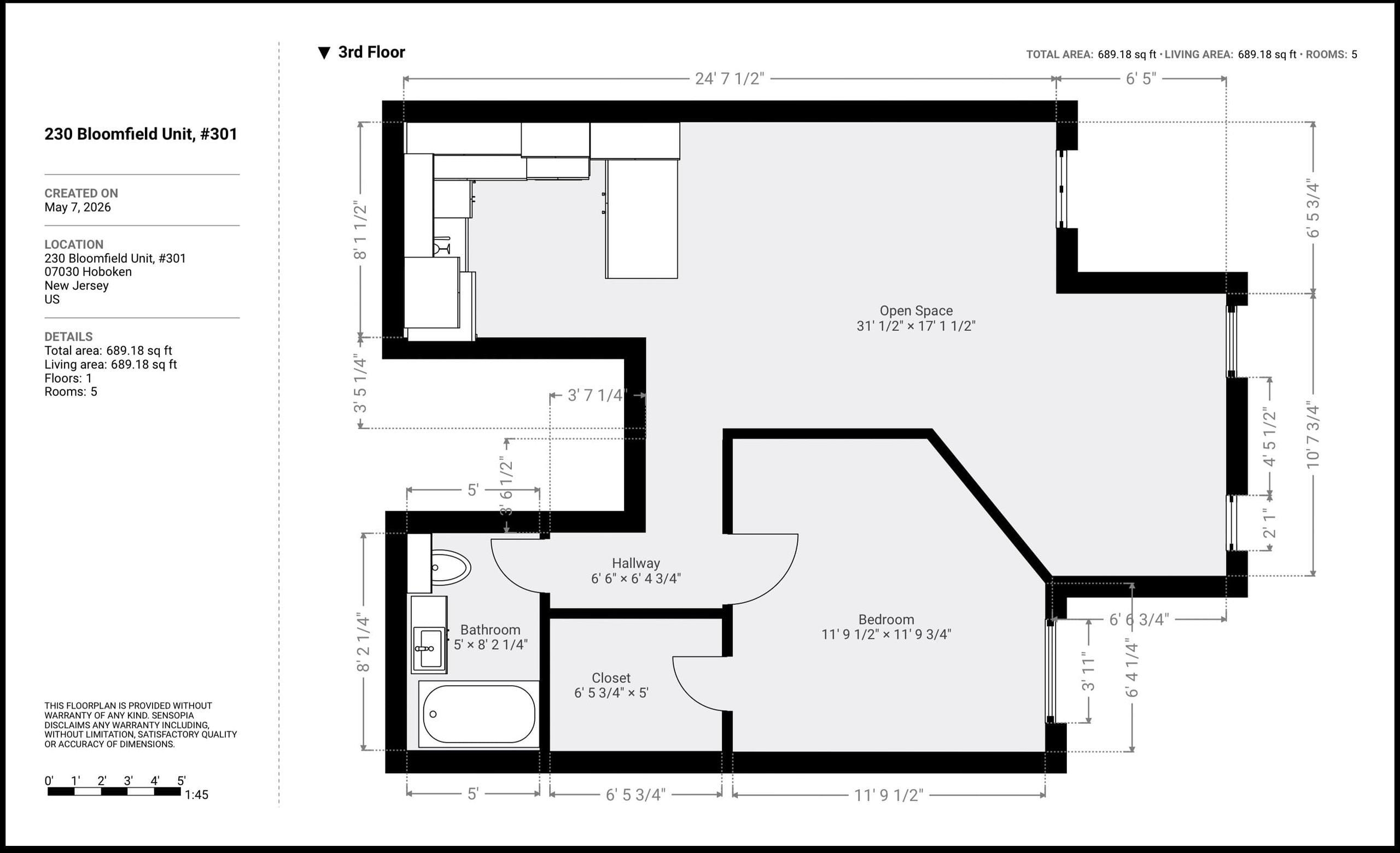230 BLOOMFIELD ST Unit: 301
