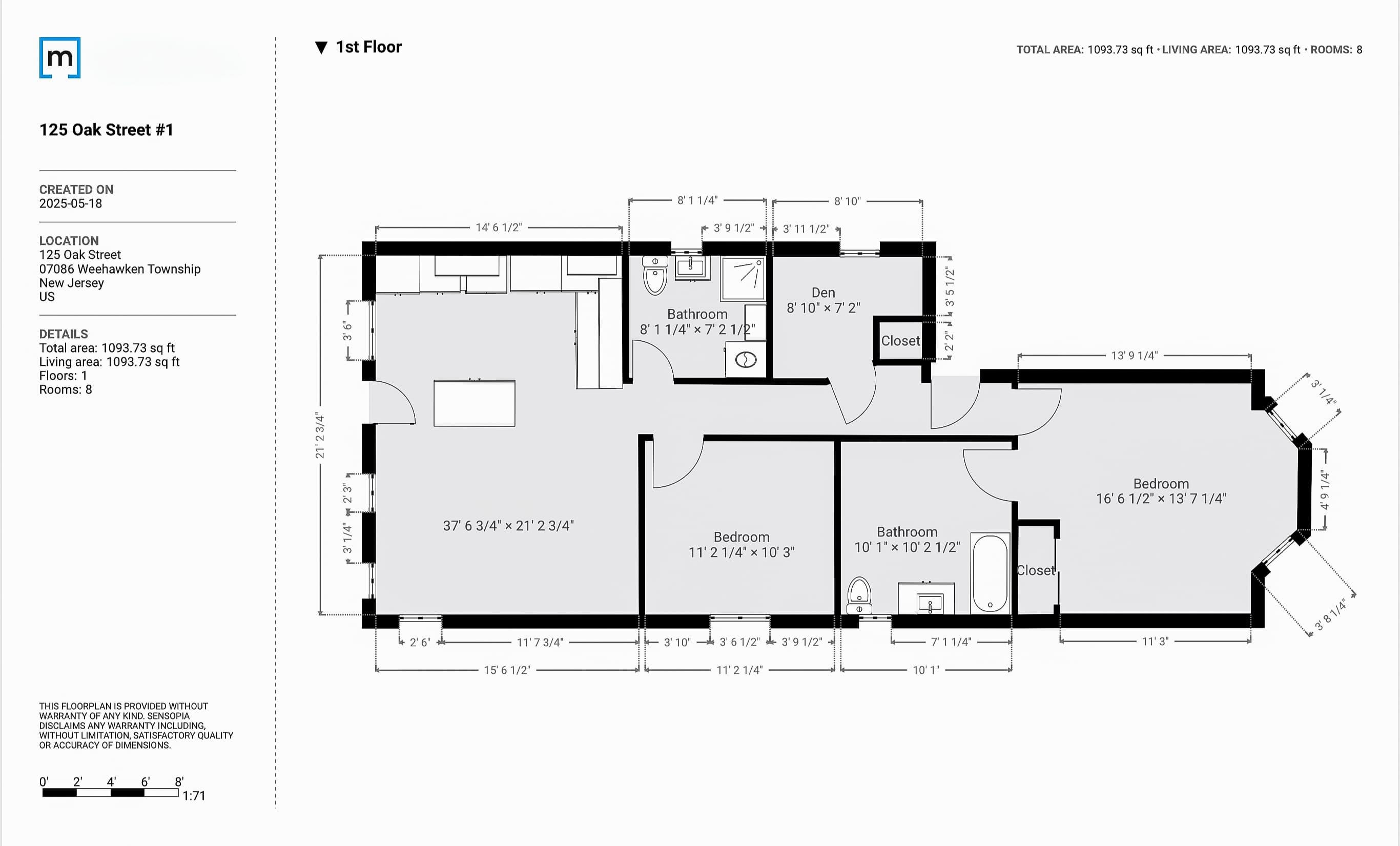 125 OAK ST Unit: 1