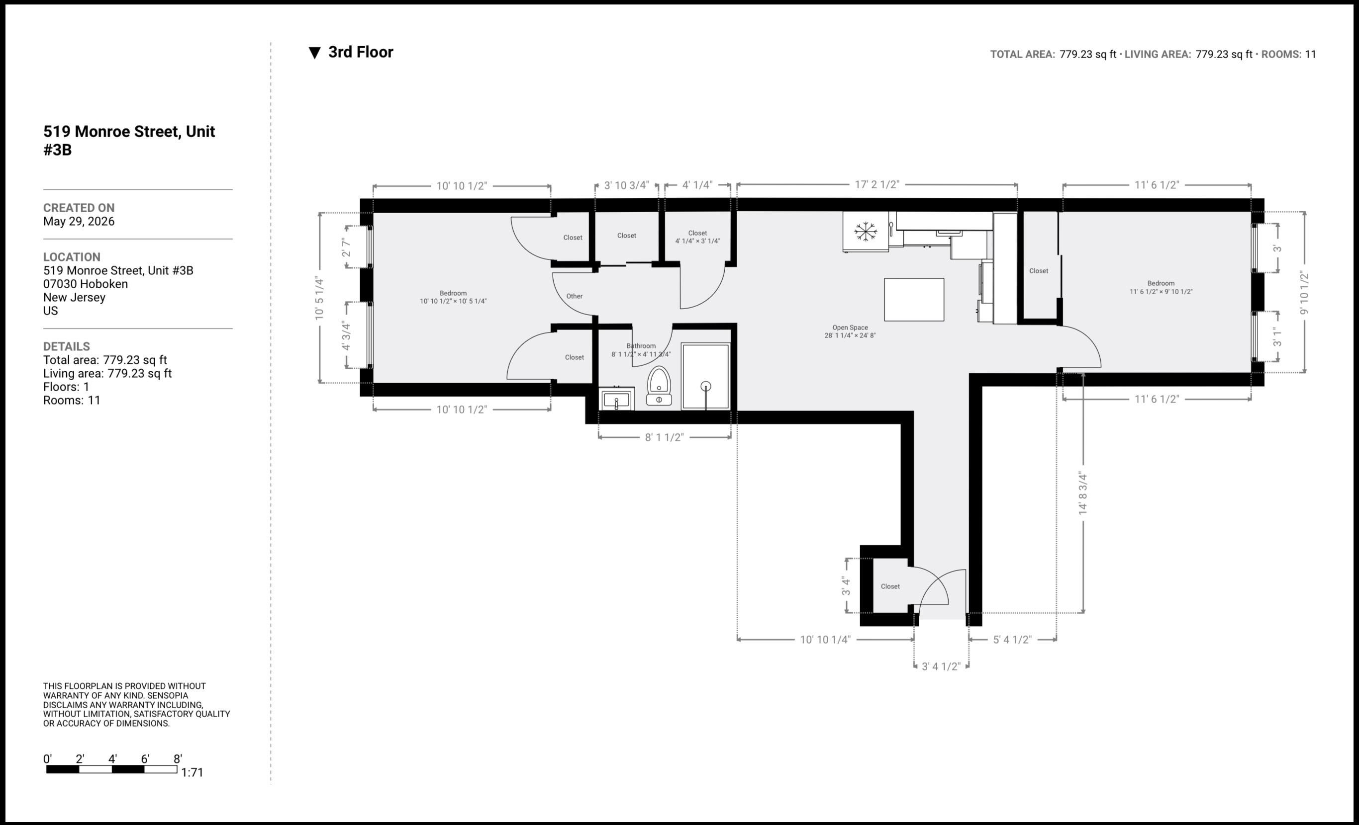 519 MONROE ST Unit: 3B