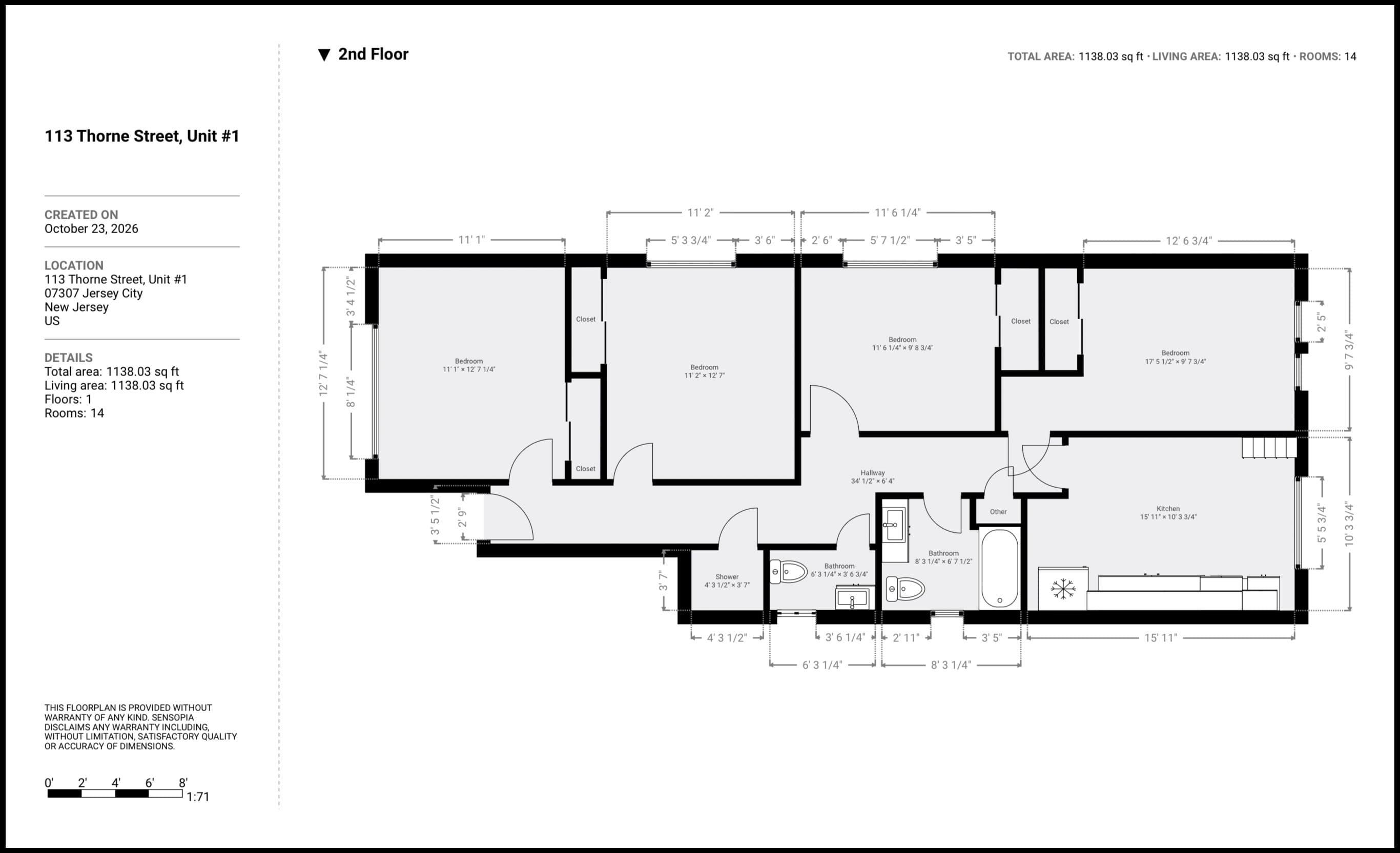 113 THORNE ST Unit: 1
